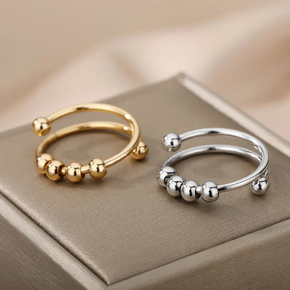 Maelis – Anti-Stress-Ring mit Drehenden Perlen