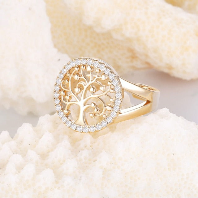 Yelina – Ring Lebensbaum Gold oder Silber