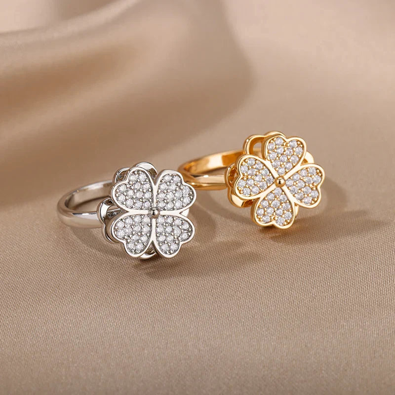 Dazel – Anti-Stress-Drehender Ring Vierblättriges Kleeblatt