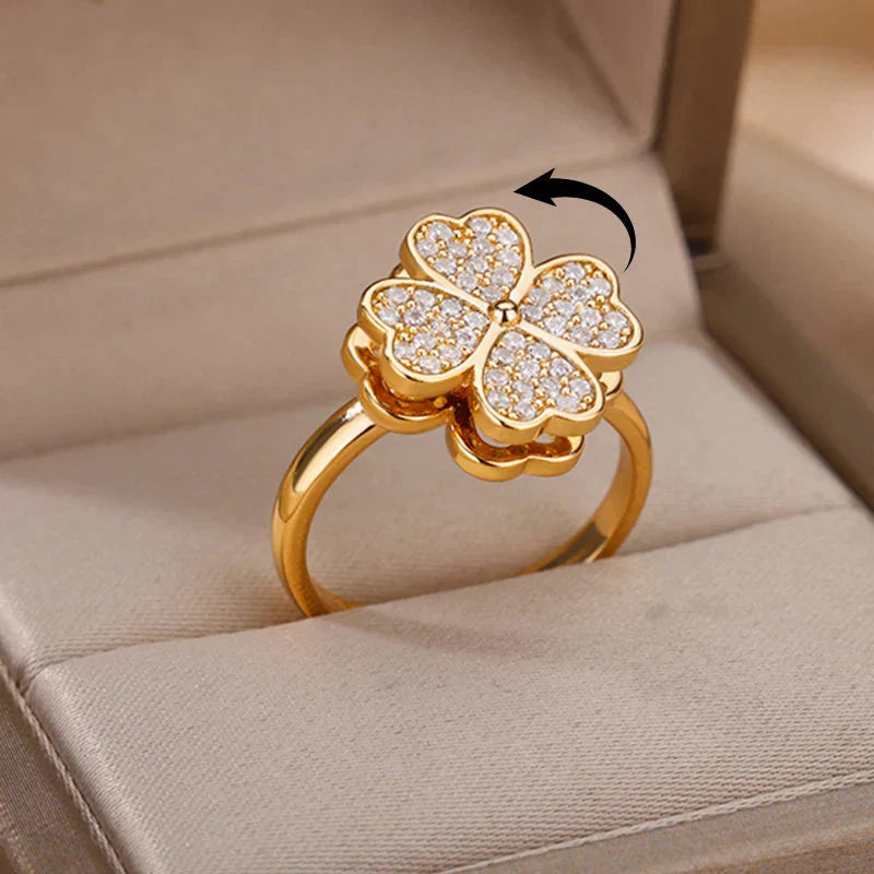 Dazel – Anti-Stress-Drehender Ring Vierblättriges Kleeblatt