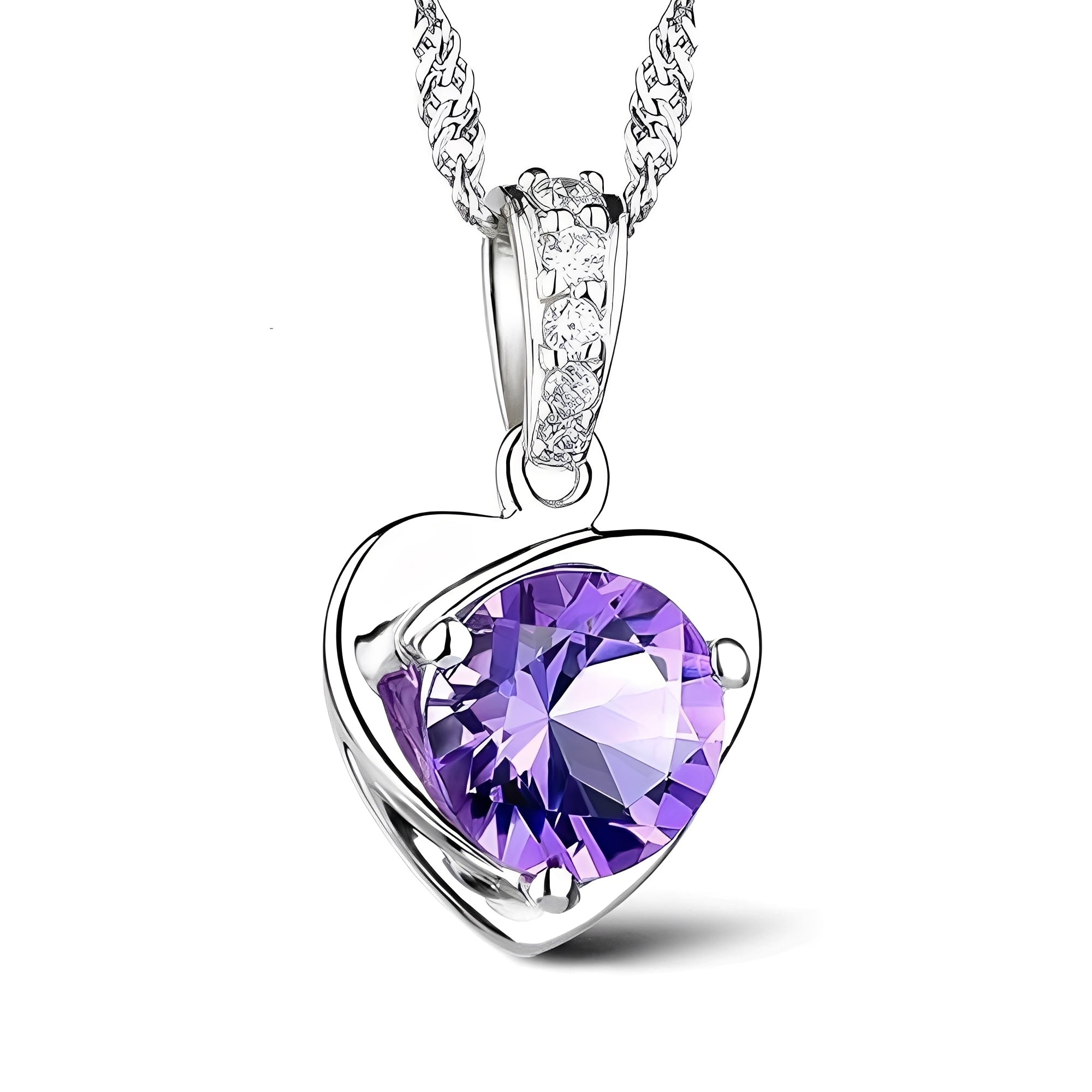 Eliane – Anhänger Herz aus Silber & Amethyst