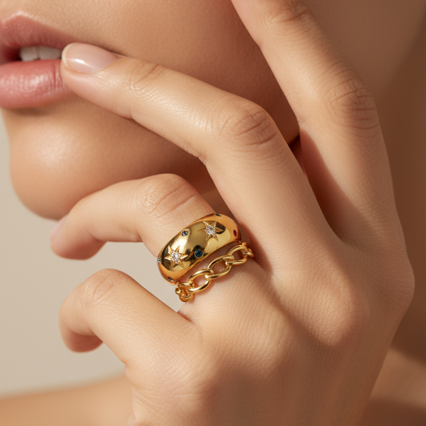 Lanie – Doppelring Funkelnder Stern