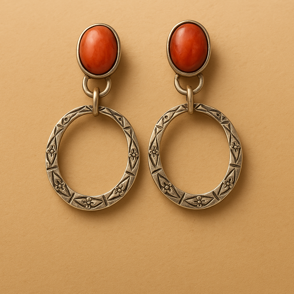 Althea – Boho Vintage Ohrringe mit Natürlichem Onyx