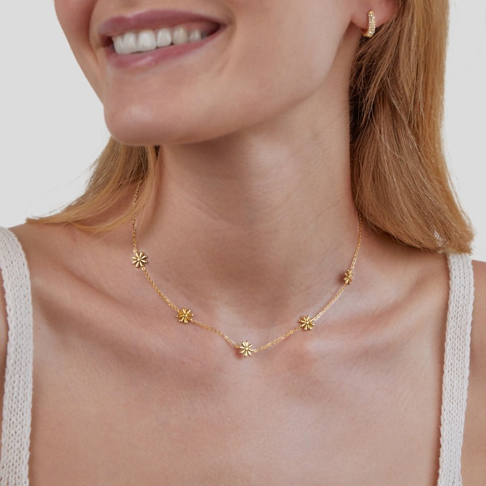 Joyce – Halskette Blume in 18K Gold