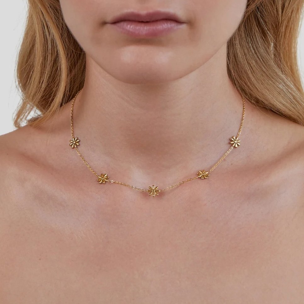 Joyce – Halskette Blume in 18K Gold