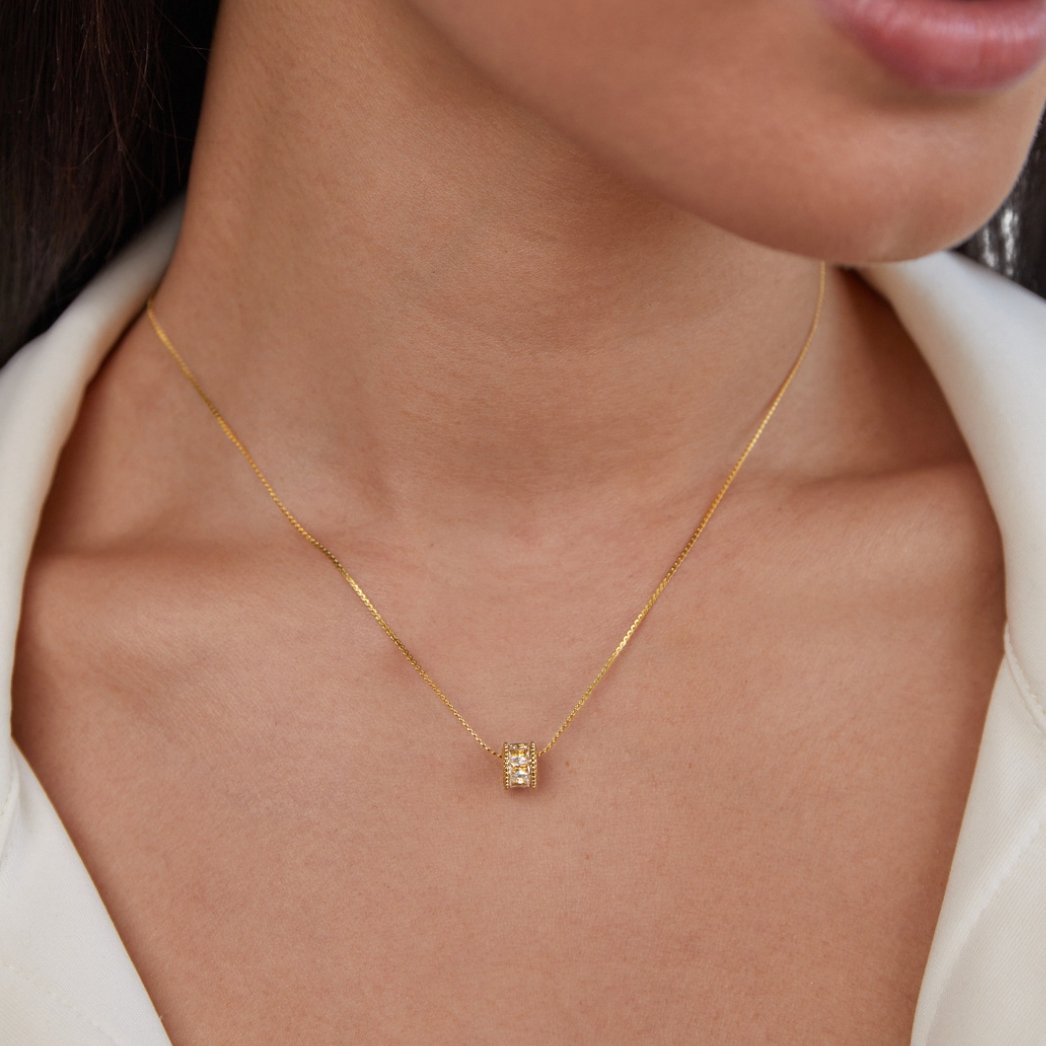 Gigi – Halskette Kristall in 18K Gold