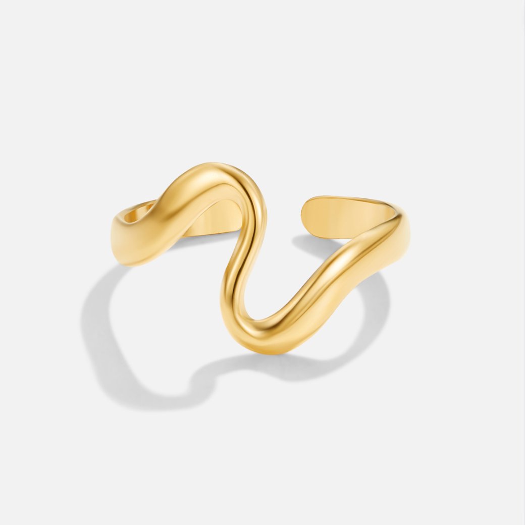 Kaia – Vergoldeter Wellenring