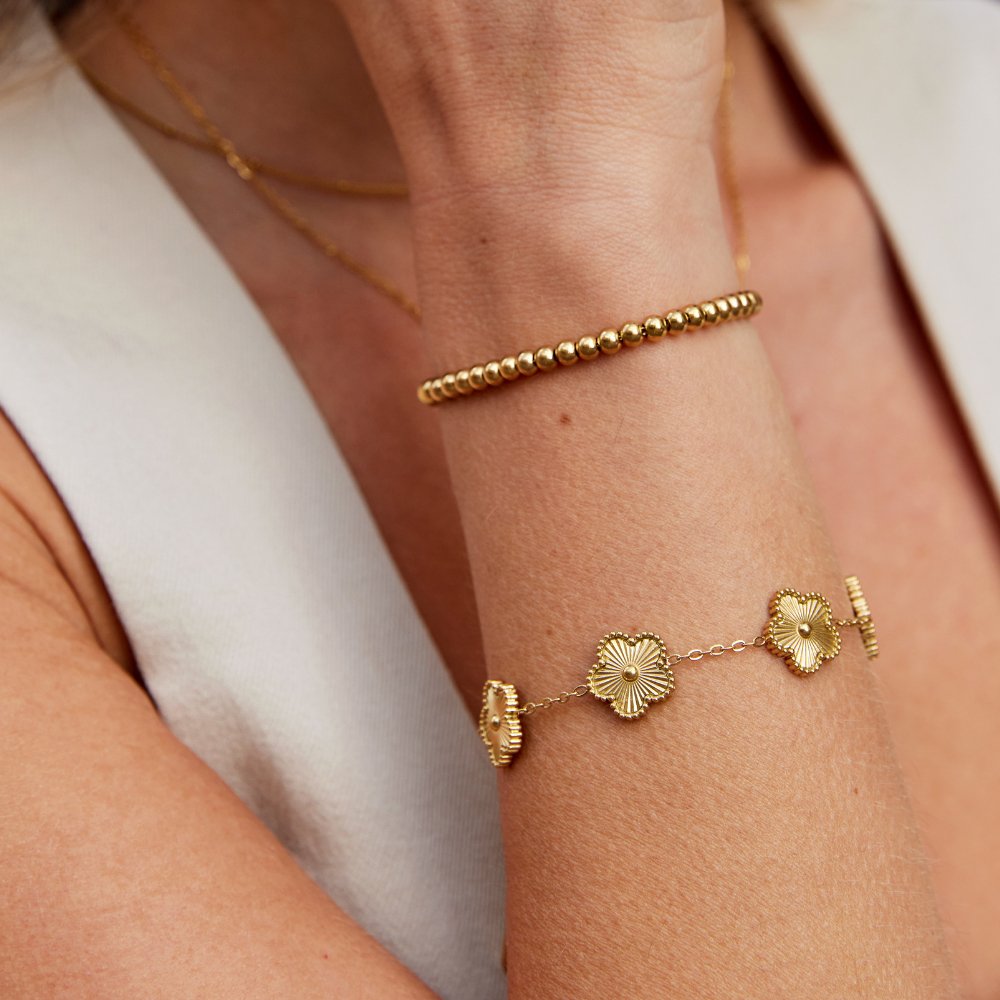 Clary – Armband Kleeblatt Golden