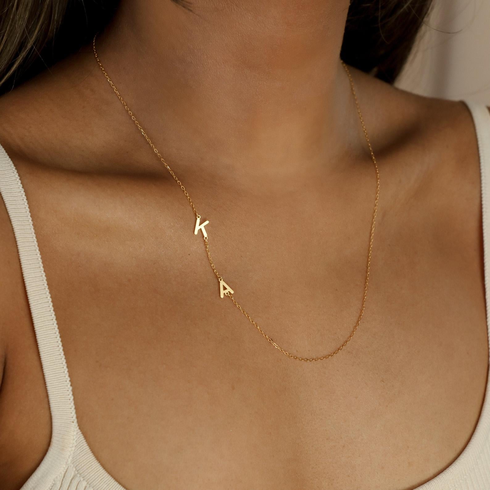 Wendy – Collier Initial Horizontal Personalisiert