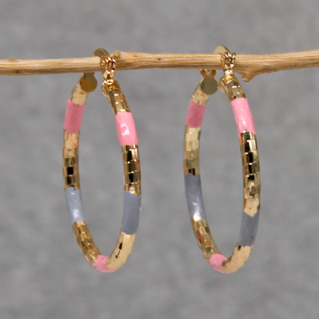 Delphine – Vintage Gold Ohrringe mit Farben