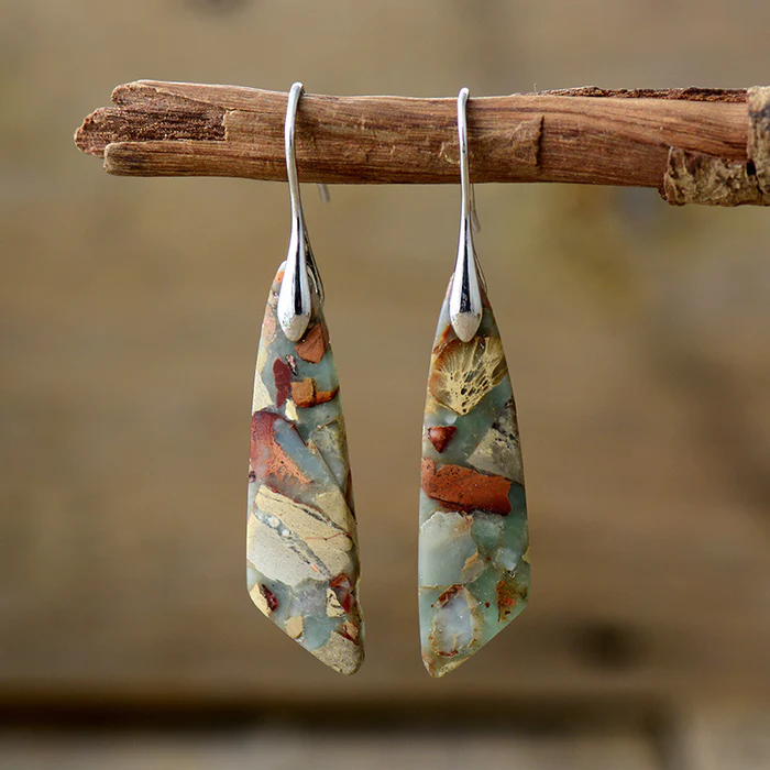 Gaia – Vintage-Ohrringe mit Naturstein
