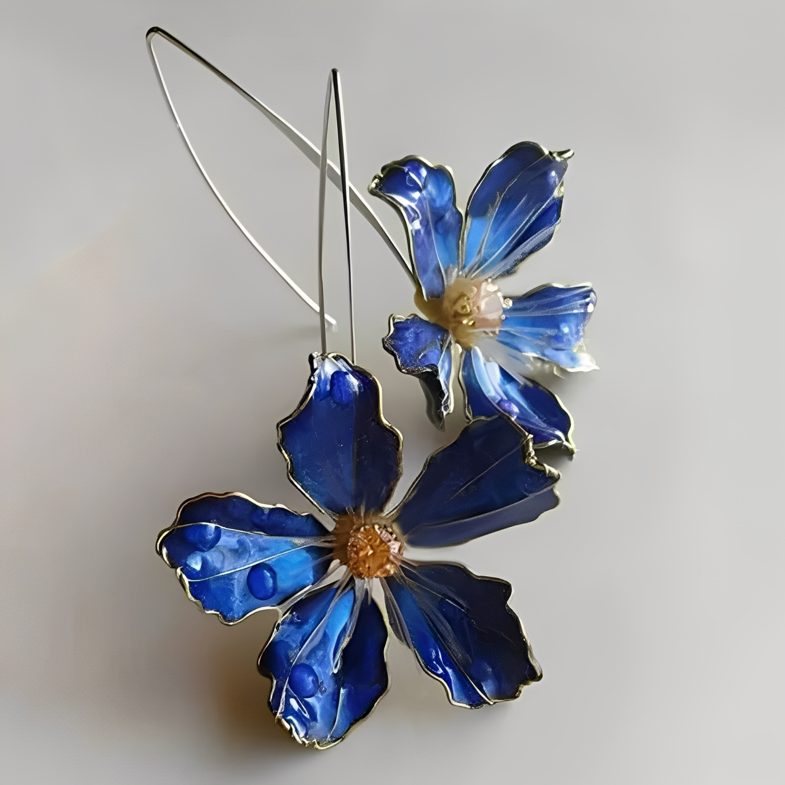 Bliss – Vintage-Ohrringe Blaue Blume