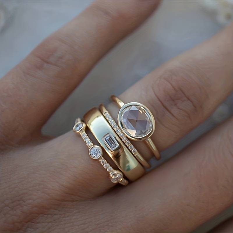 Sabrine – Elegantes Set aus Vintage-Goldringen