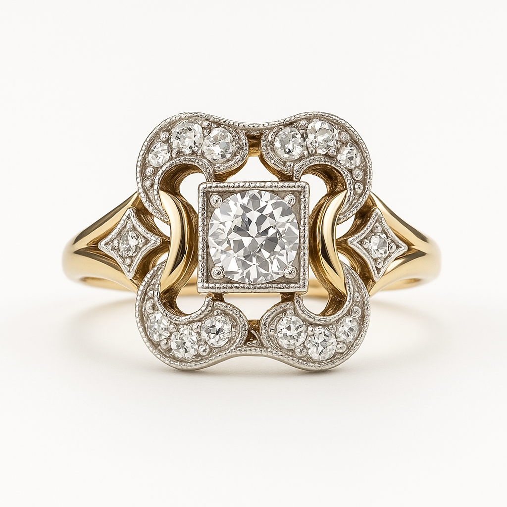 Leanie – Vintage Goldener Ring mit Zirkonia