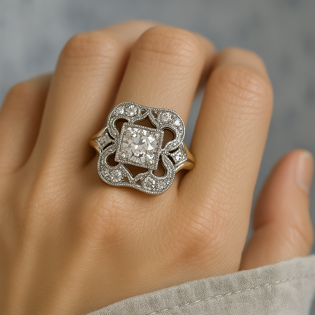 Leanie – Vintage Goldener Ring mit Zirkonia
