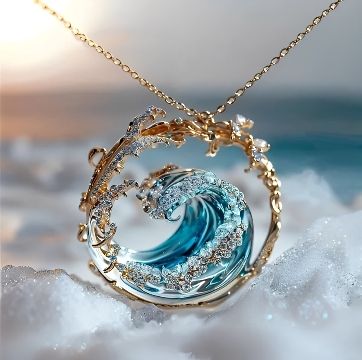 Cynthia – Collier Anhänger Eleganz Marine