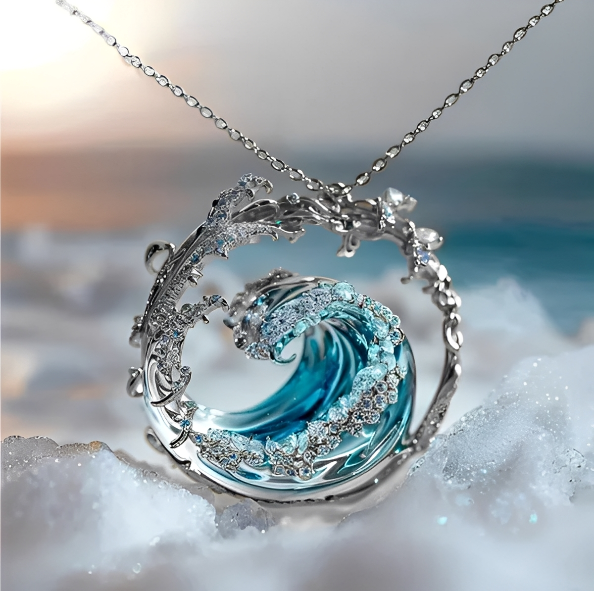 Cynthia – Collier Anhänger Eleganz Marine