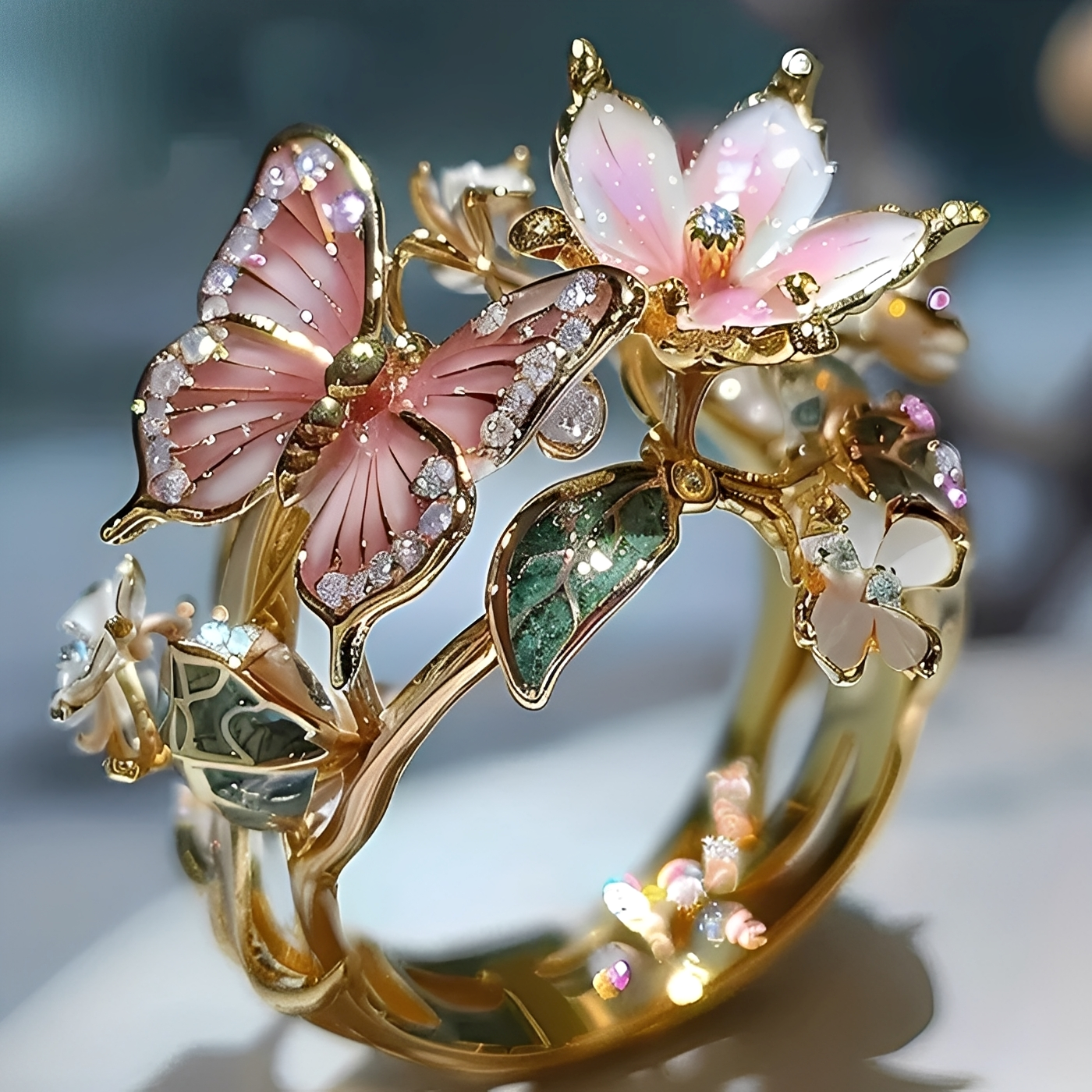 Maine – Vintage Goldener Blumenring Prifddinas