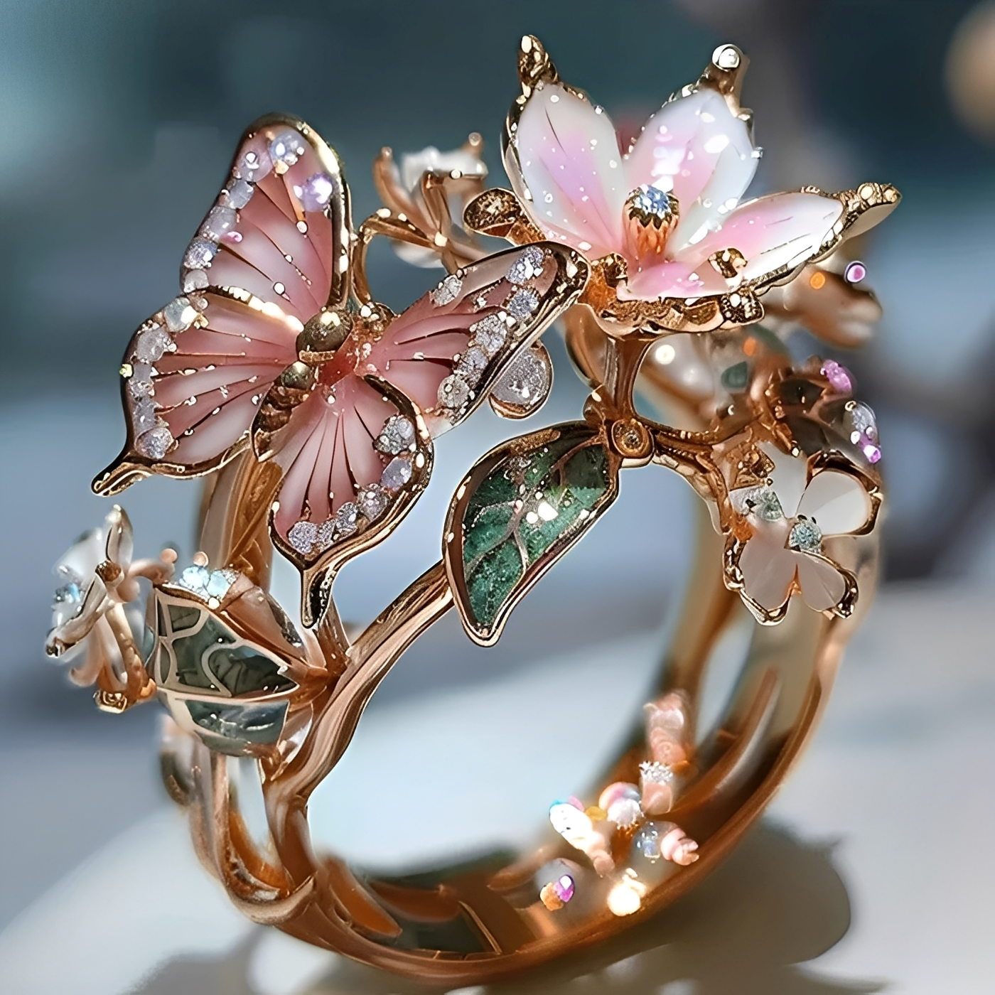 Maine – Vintage Goldener Blumenring Prifddinas