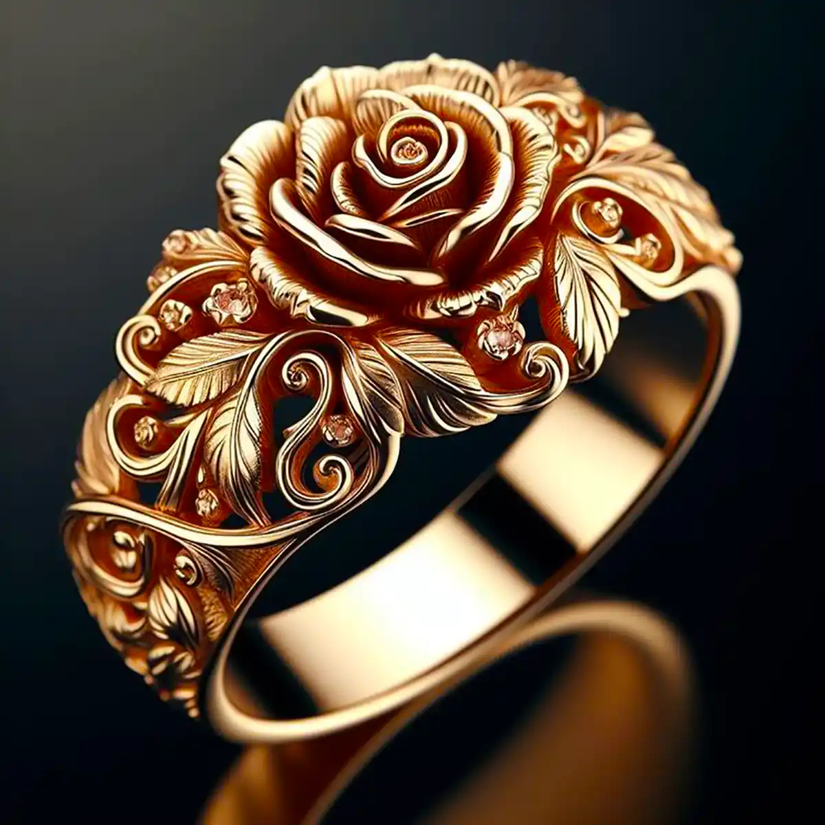 Isaline – Eleganter Goldener Blumenring