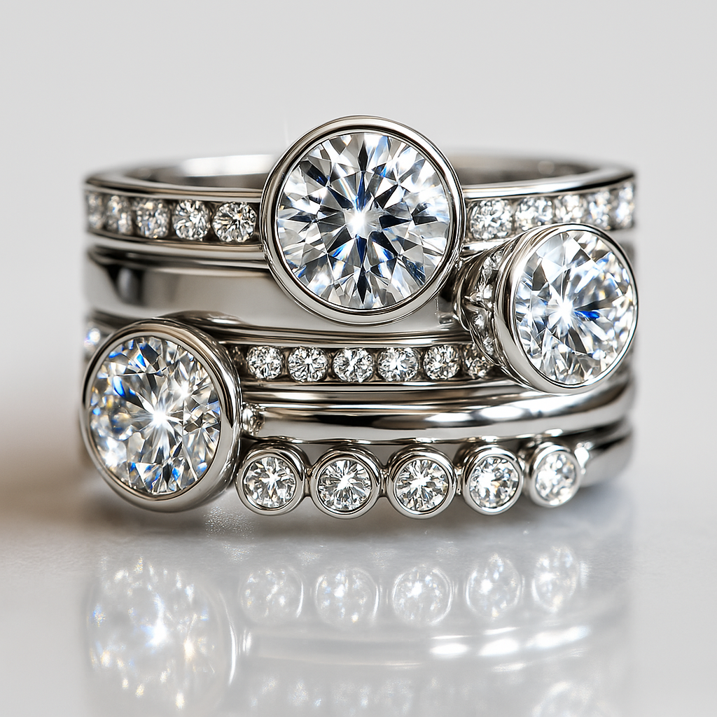 Elvie – Vintage-Ring aus Silber mit Schichten und Kristallen