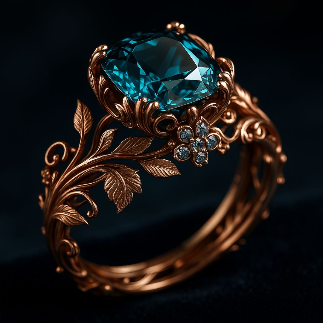 Esmerelle – Ring Grüner Kristall mit Natürlichem Charme