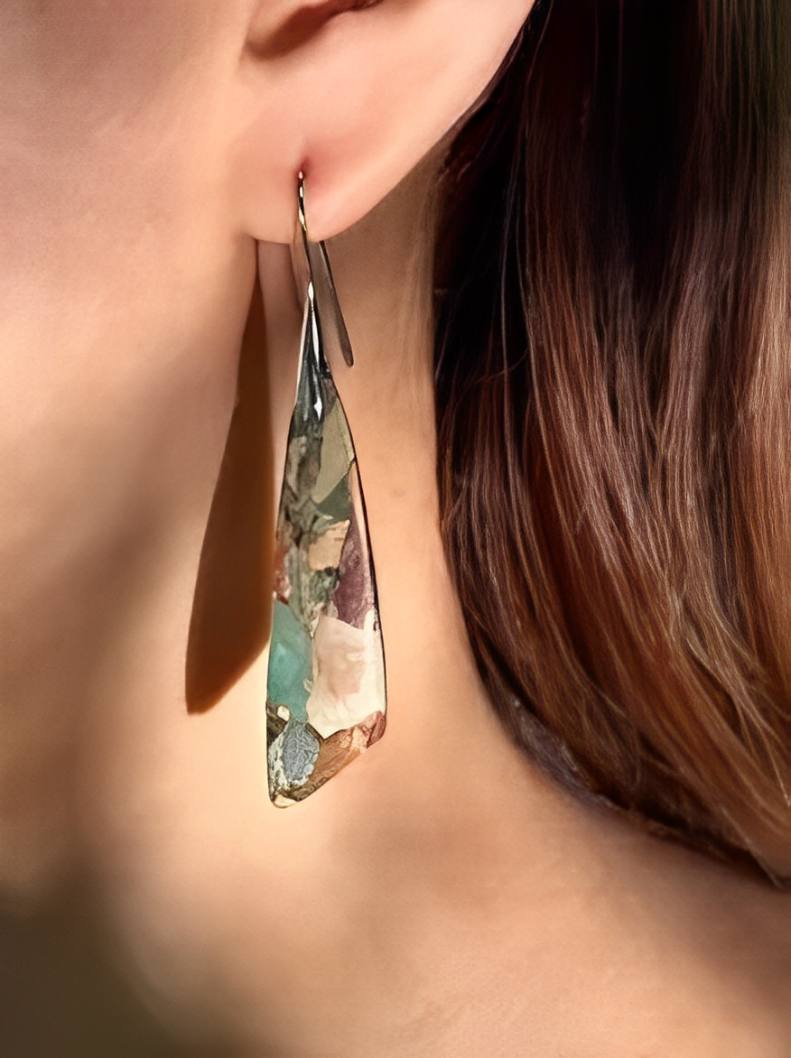 Gaia – Vintage-Ohrringe mit Naturstein