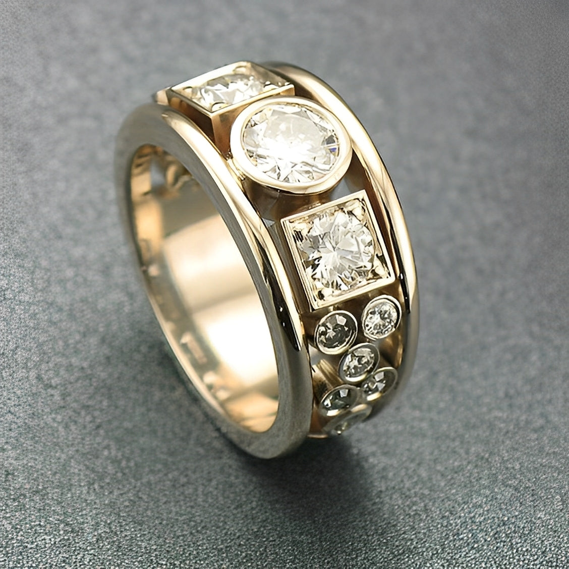 Claribel – Vintage Goldener Ring mit Zirkonia