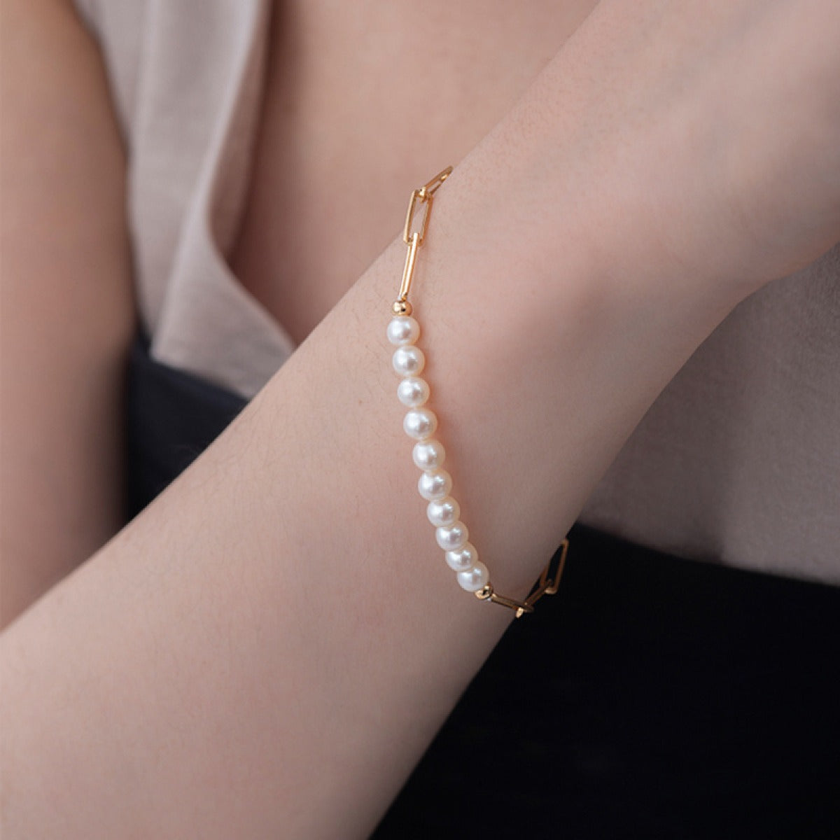 Alicia – Armband Kette mit vergoldeten Gliedern