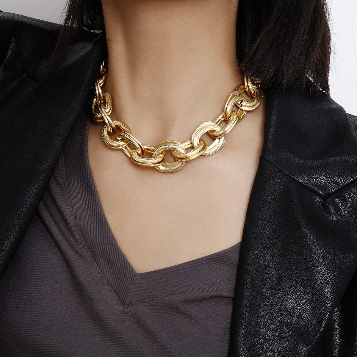 Alessia – Halskette mit dicken goldenen Gliedern