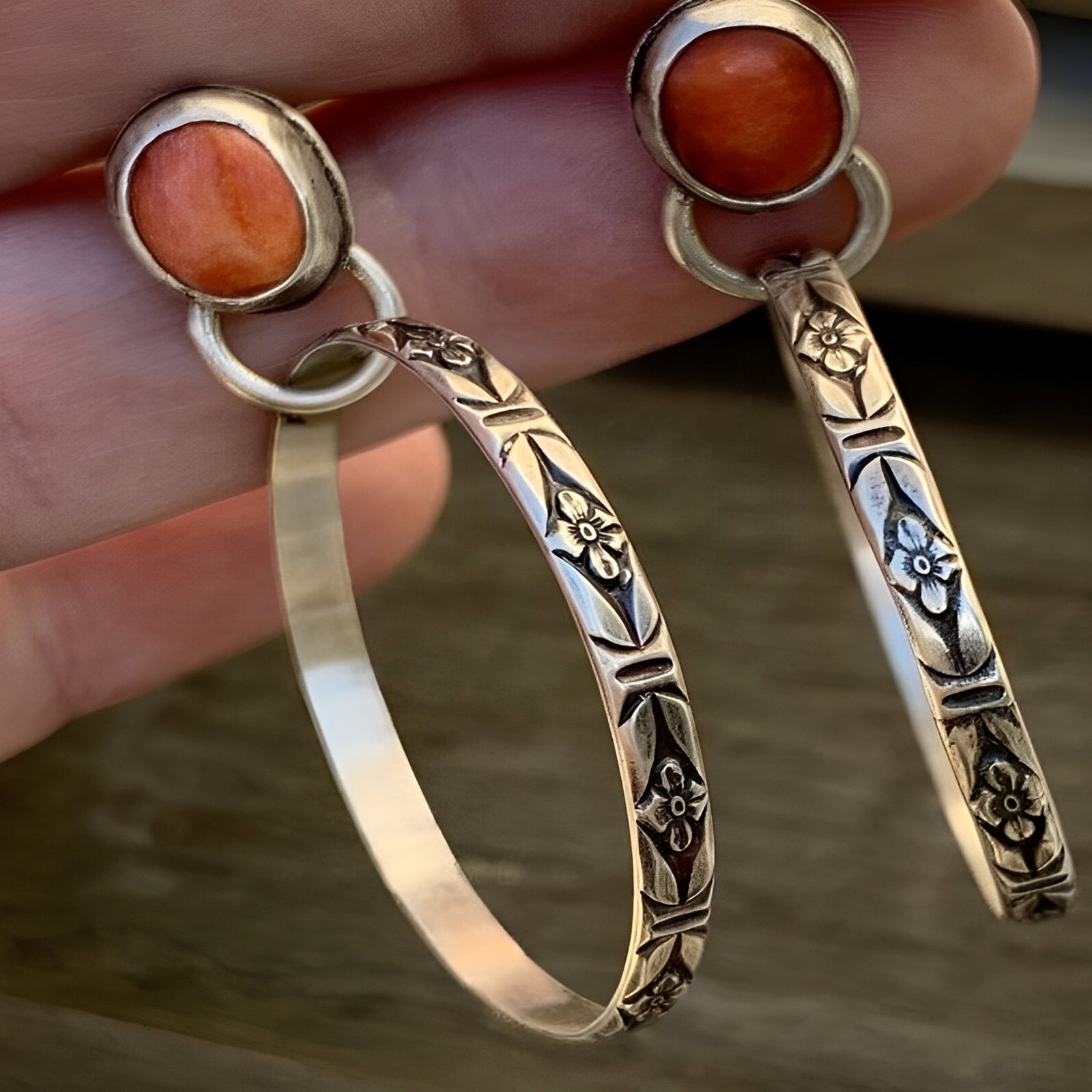 Althea – Boho Vintage Ohrringe mit Natürlichem Onyx