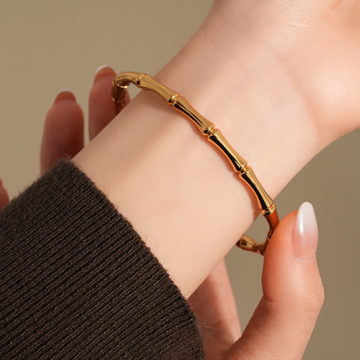 Zen – Manschette Bambus 18 Karat Raffiniert