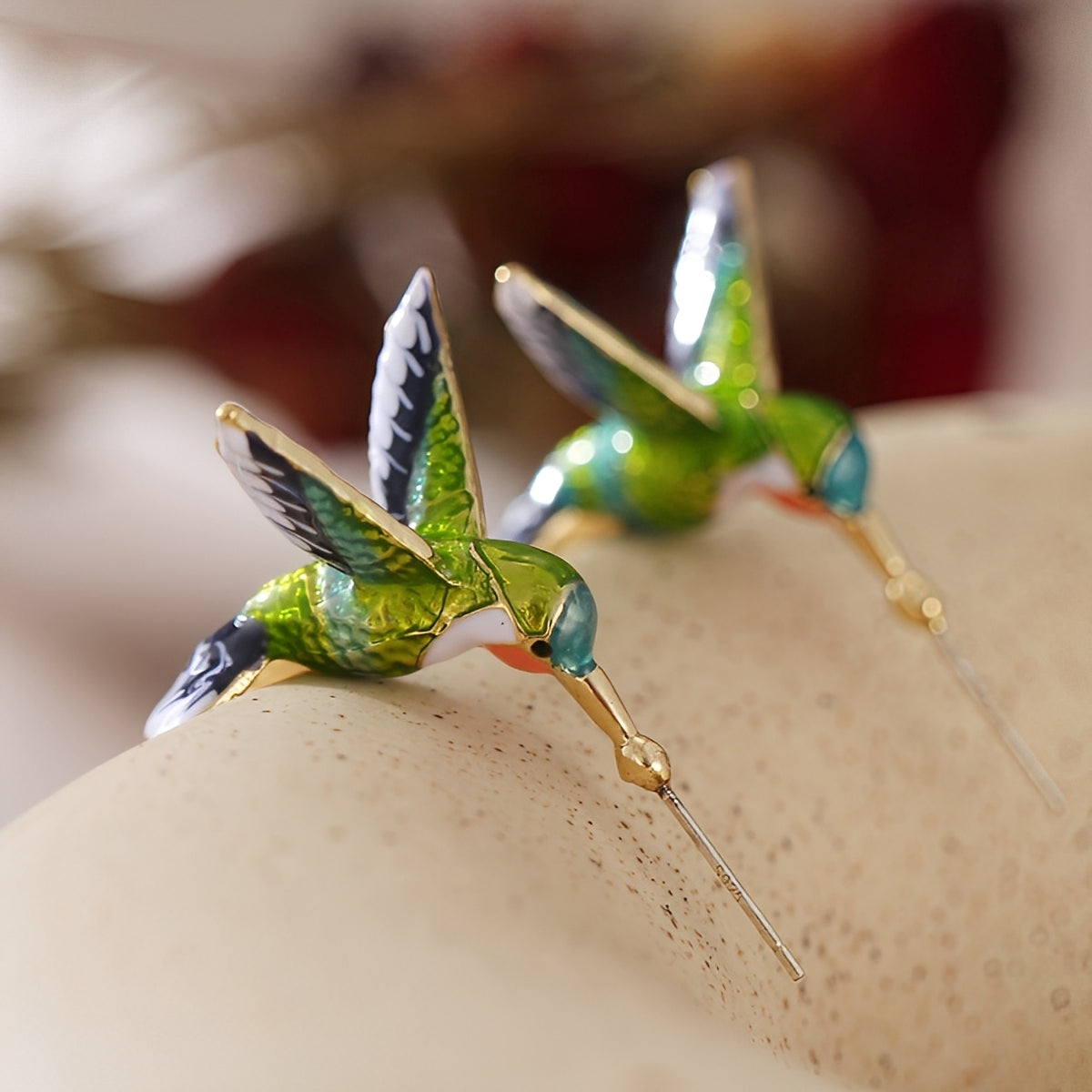 Wendy – Kreolen Kolibri Emailliert Vintage