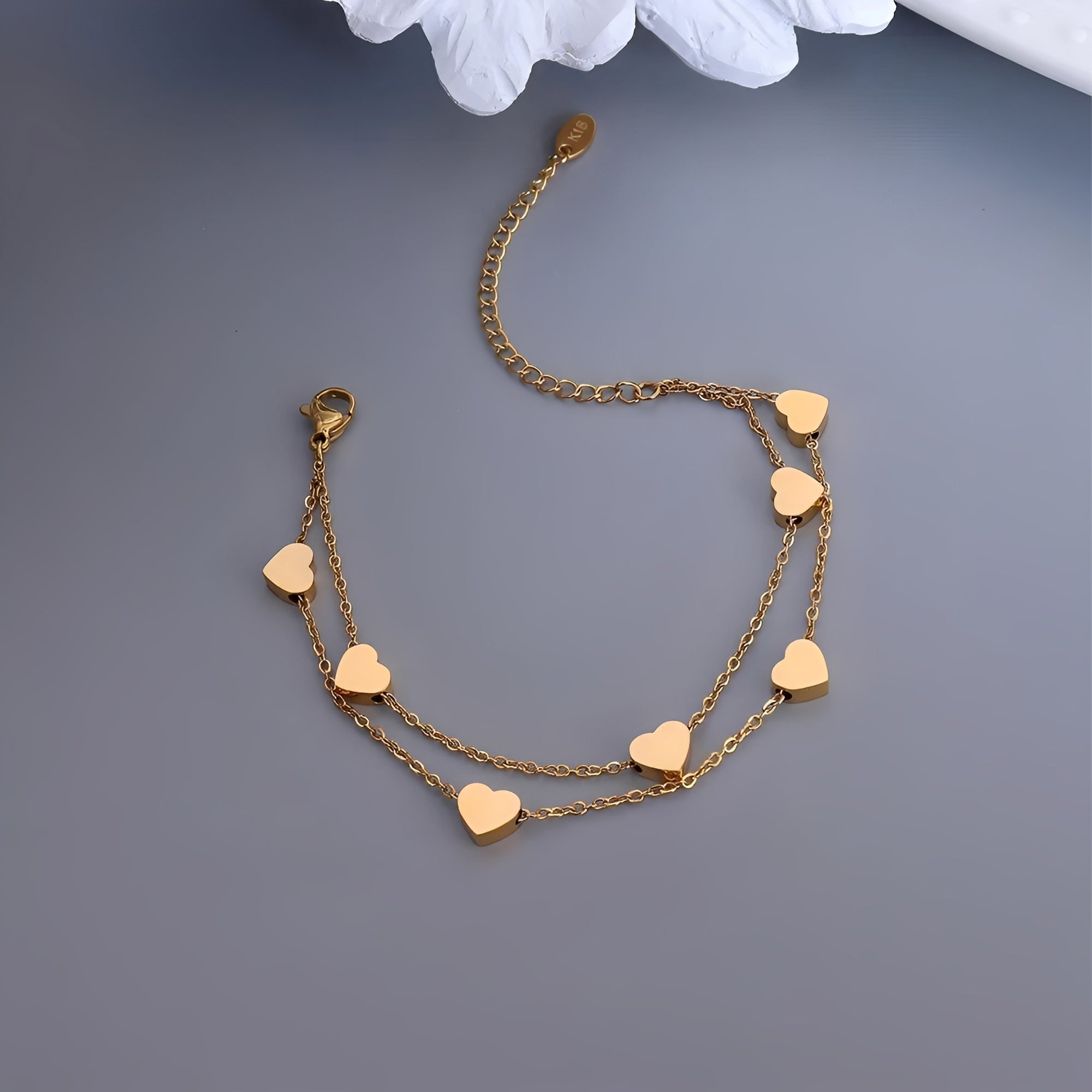 Taylor – Armband Doppelreihe aus Stahl