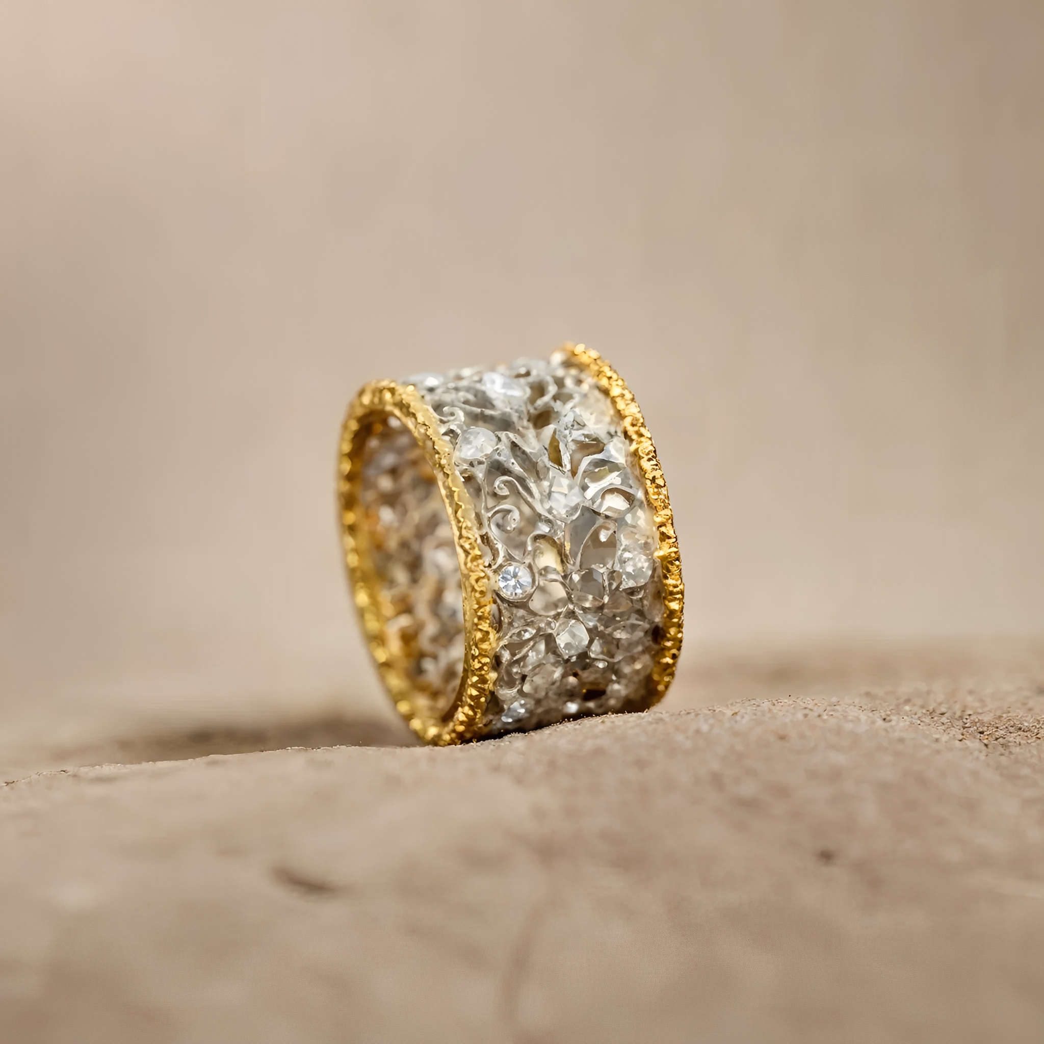 Elvara – Vintage-Ring Blatt und Zirkonium