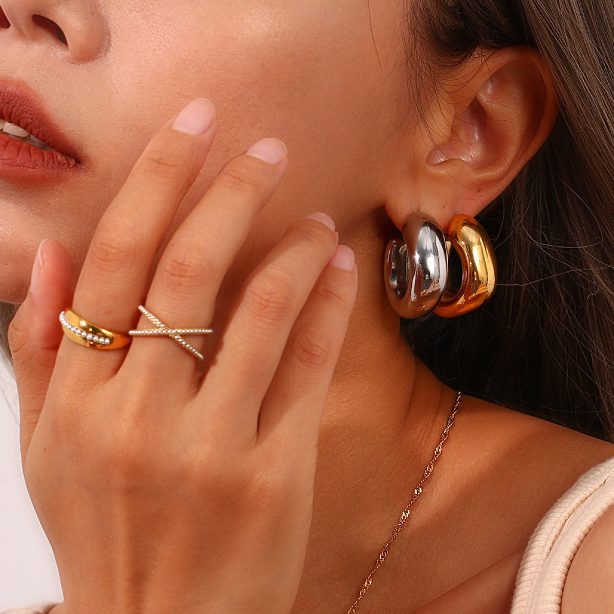 Amandine – Dicke Kreolen aus Edelstahl