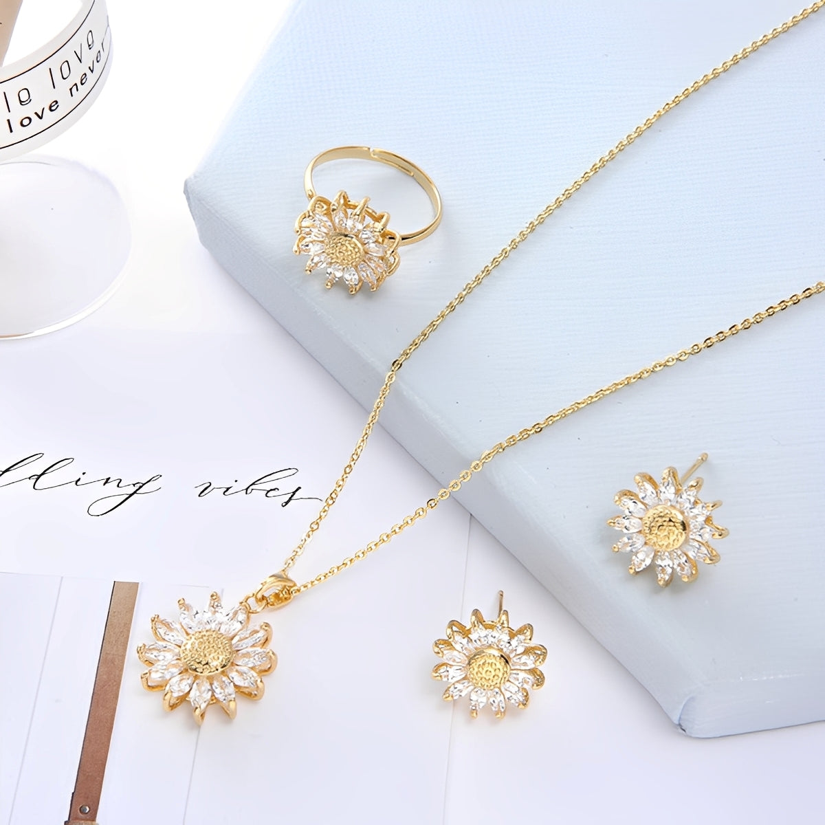 Elina – Goldenes Set 18 K auf Kupfer