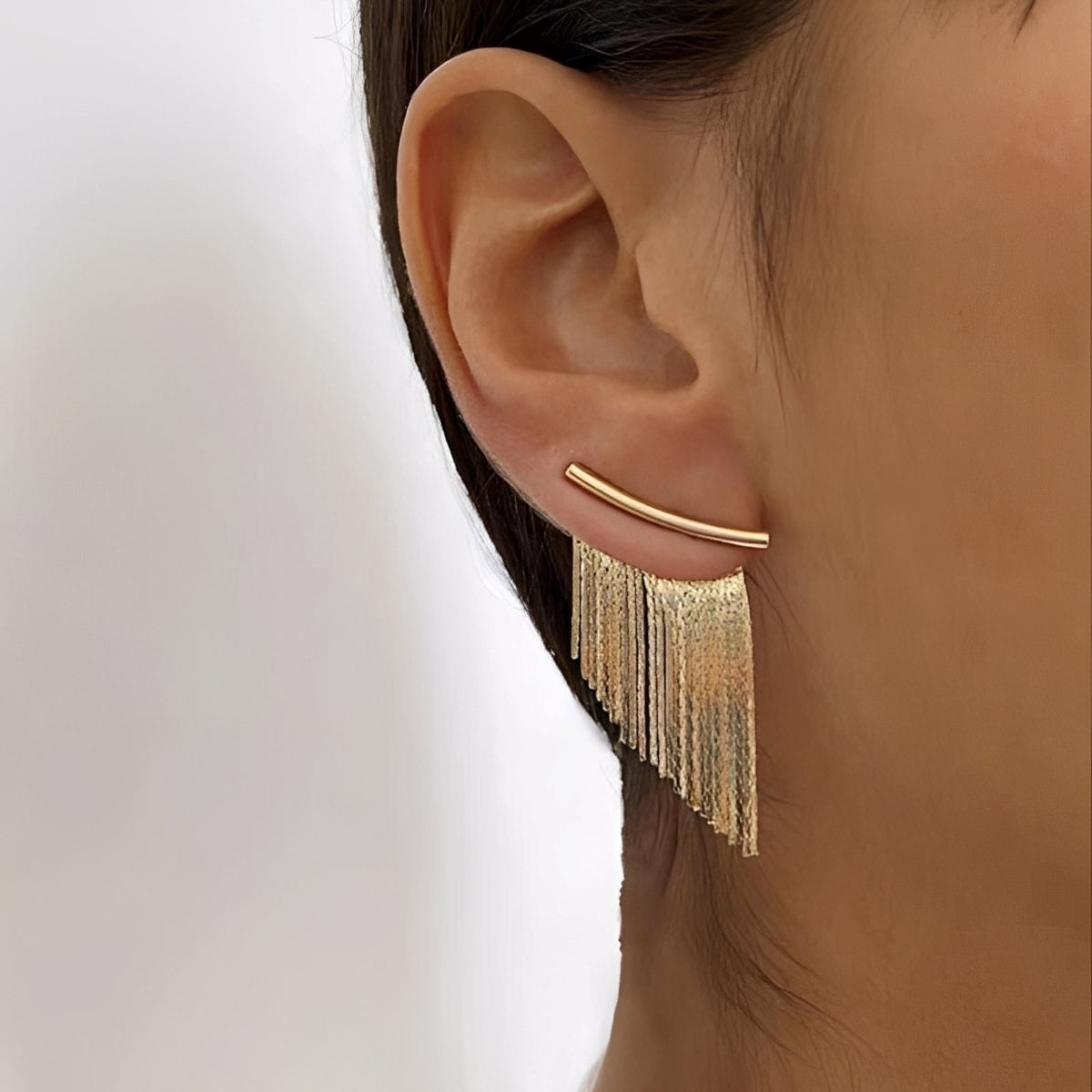 Claire – Ohrringe Vintage aus Gold Vorhang