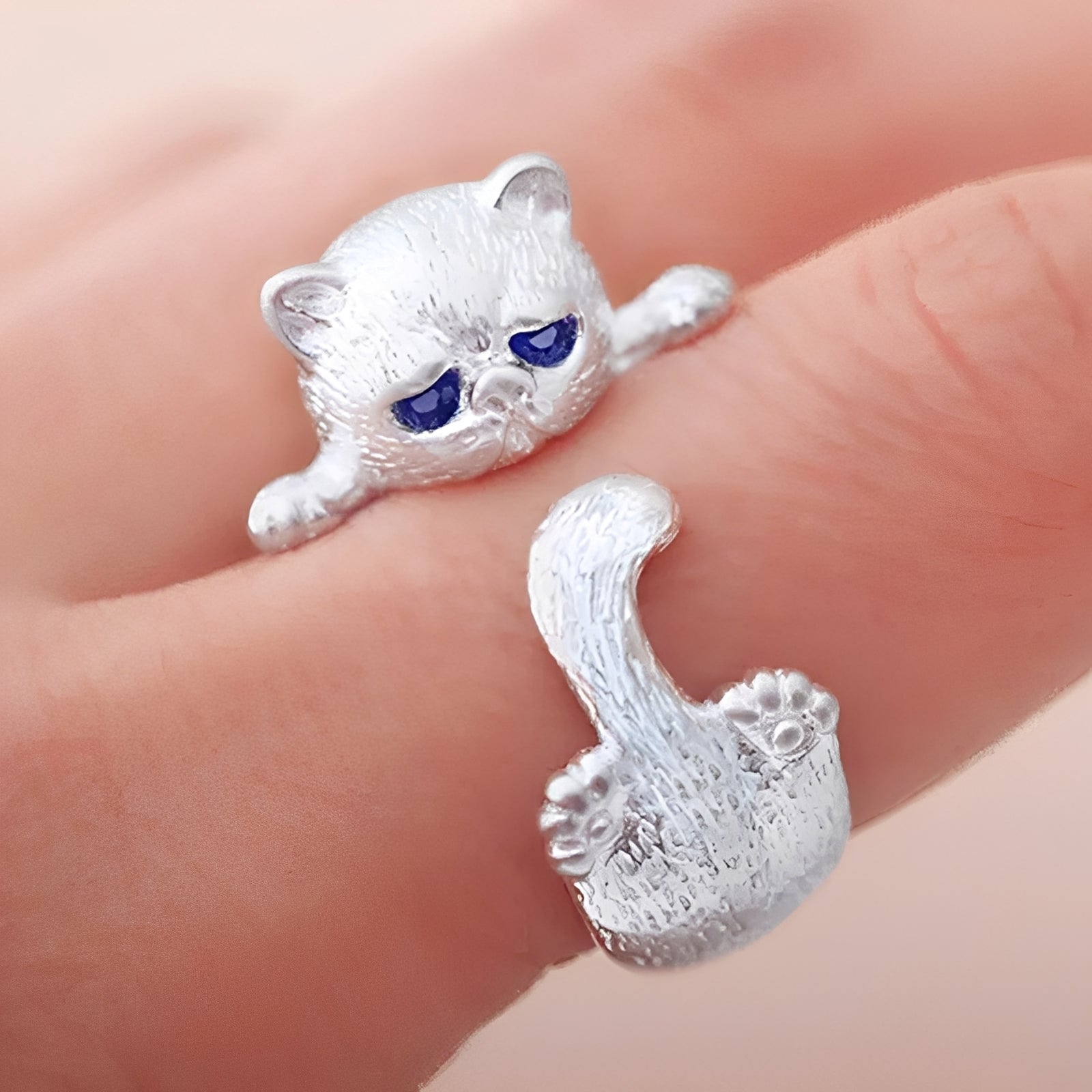 Louna – Feiner Katzenring aus 925er Silber