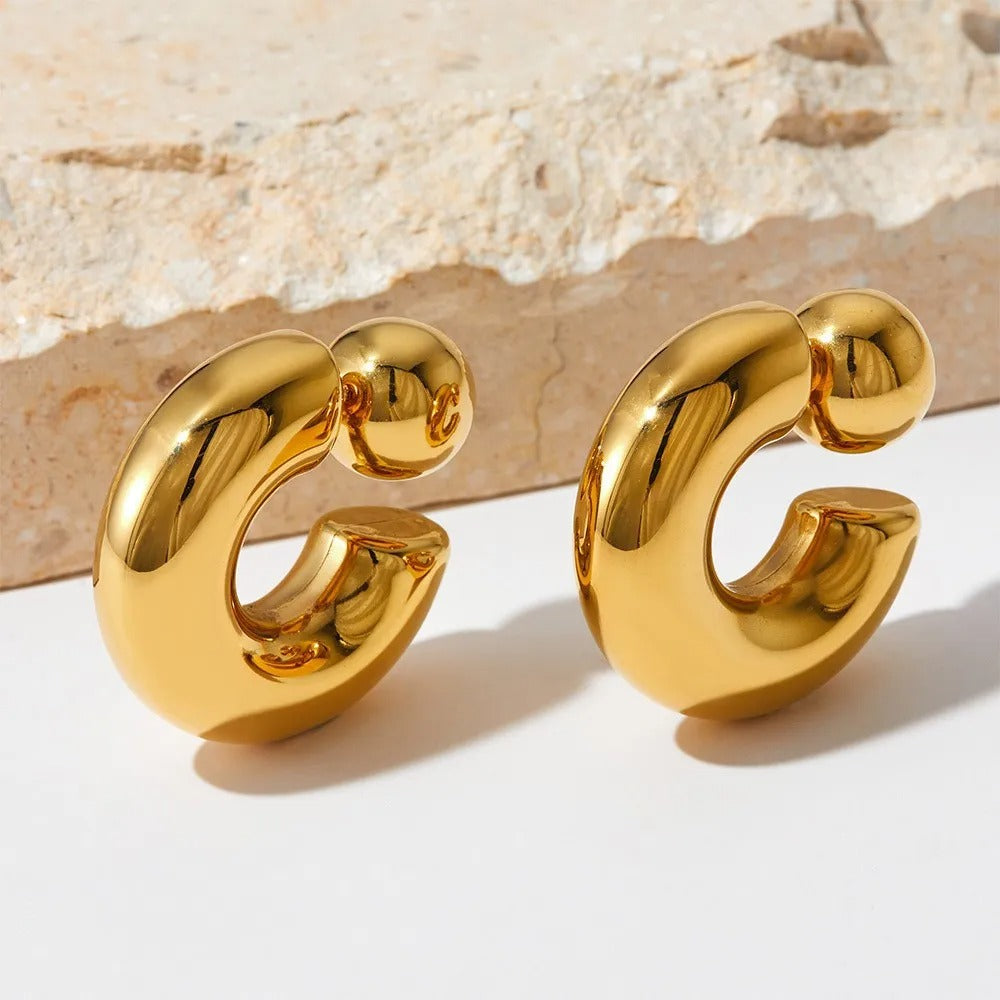 Ayla – Chunky Goldfarbene Creolen
