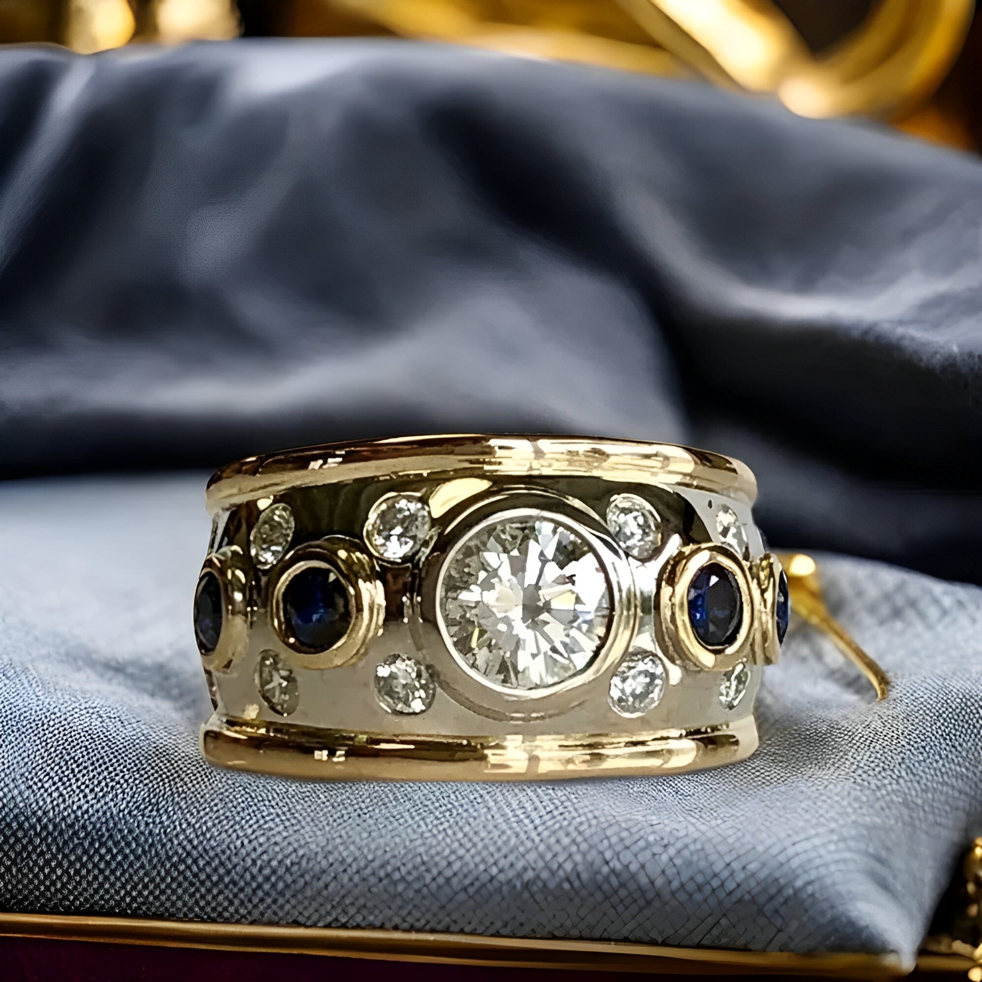 Sylvie – Vintage Goldener Ring mit Eingefassten Zirkonia