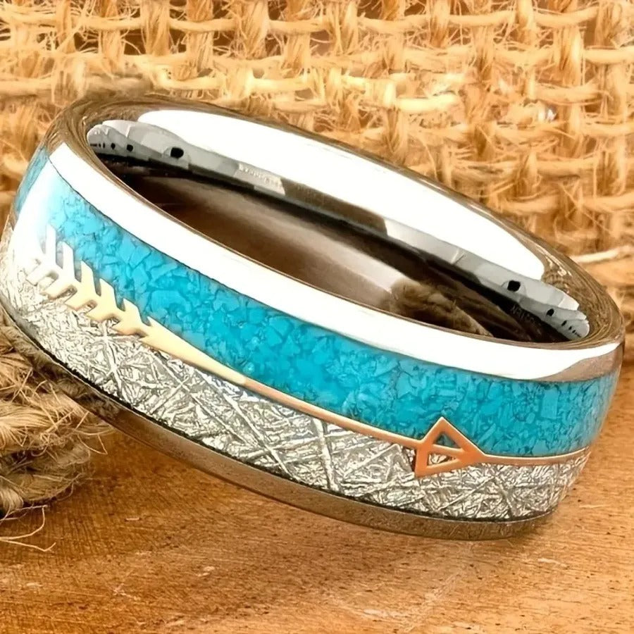 Kamille – Vintage Emaille Eleganter Ring in Silber