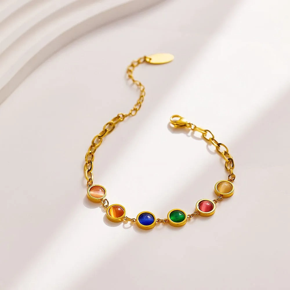 Maisie – Armband Gold mit Farbstein