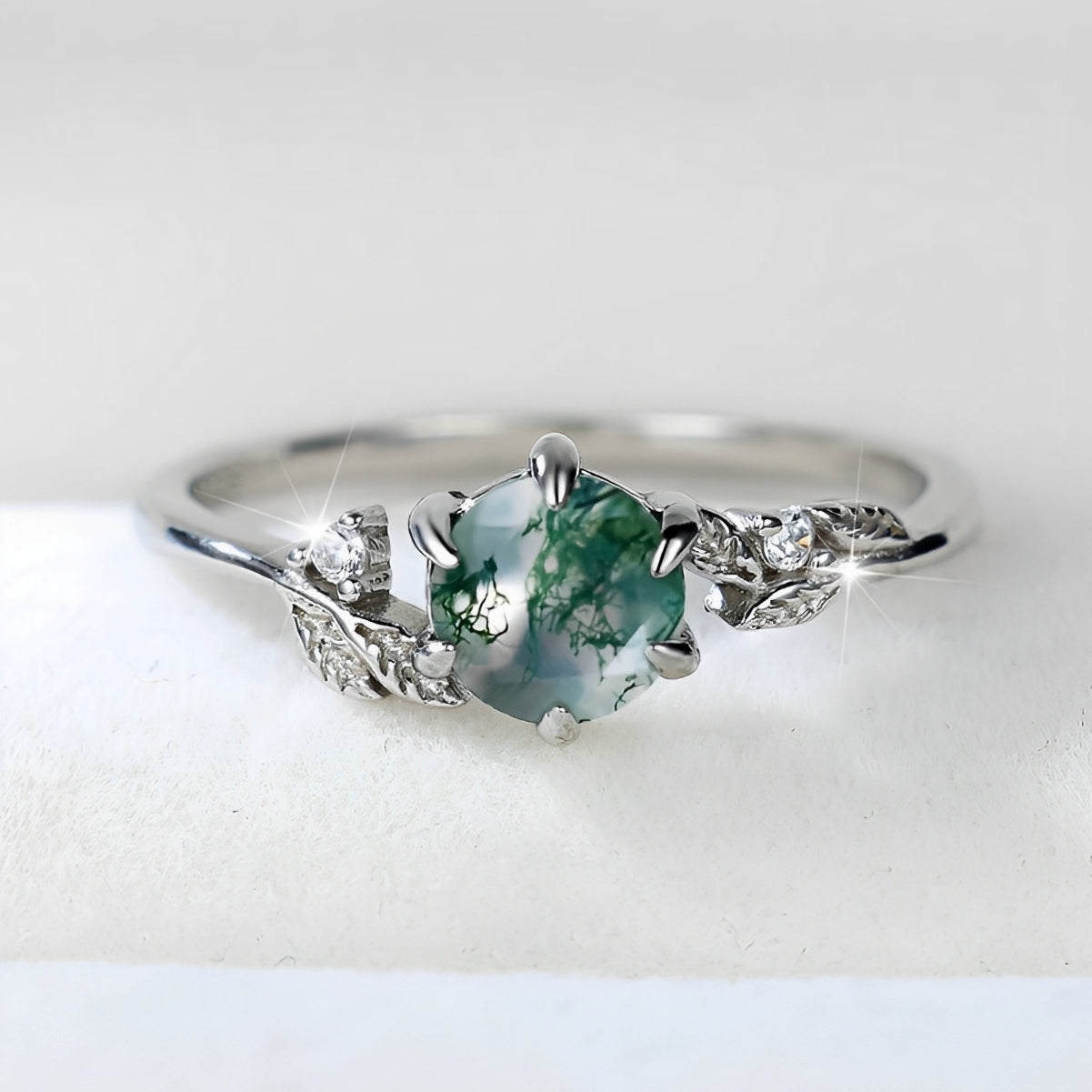 Dannah – Vintage-Ring mit Grünem Stein Versilbert