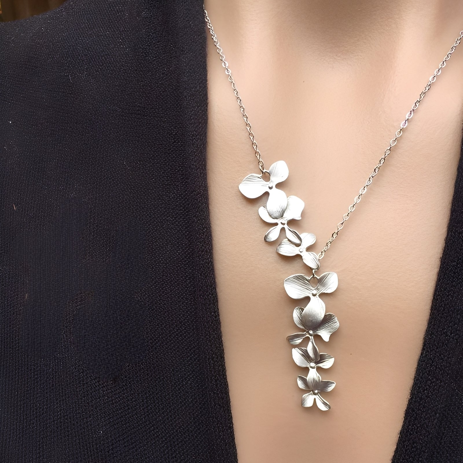 Sylvaine – Halskette Alte Blume aus Silber