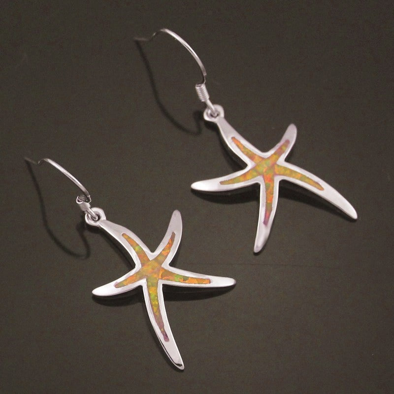 Nerina – Ohrringe mit Seestern in Opal und Silber