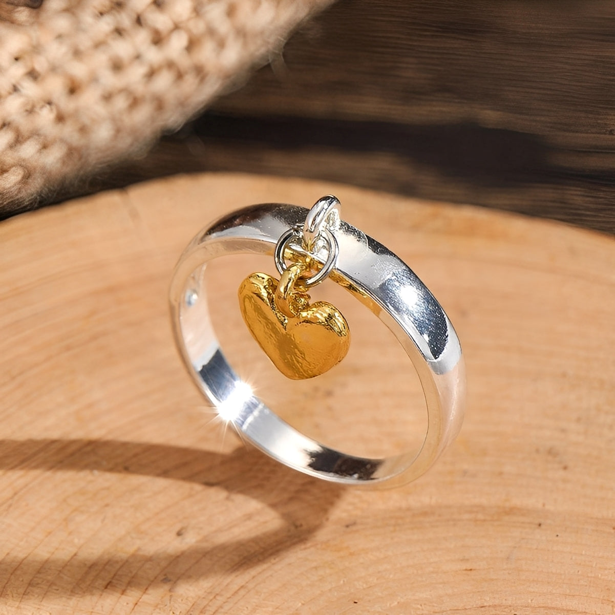 Maelie – Ring Silber Herz Beweglich Retro Stil