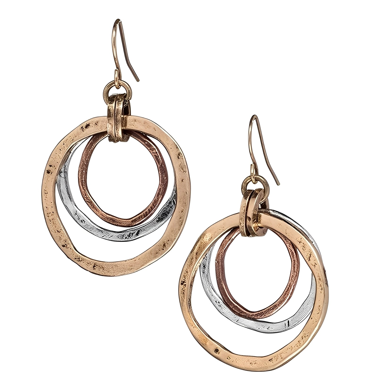Nadia – Vintage-Ohrringe Gold und Silber