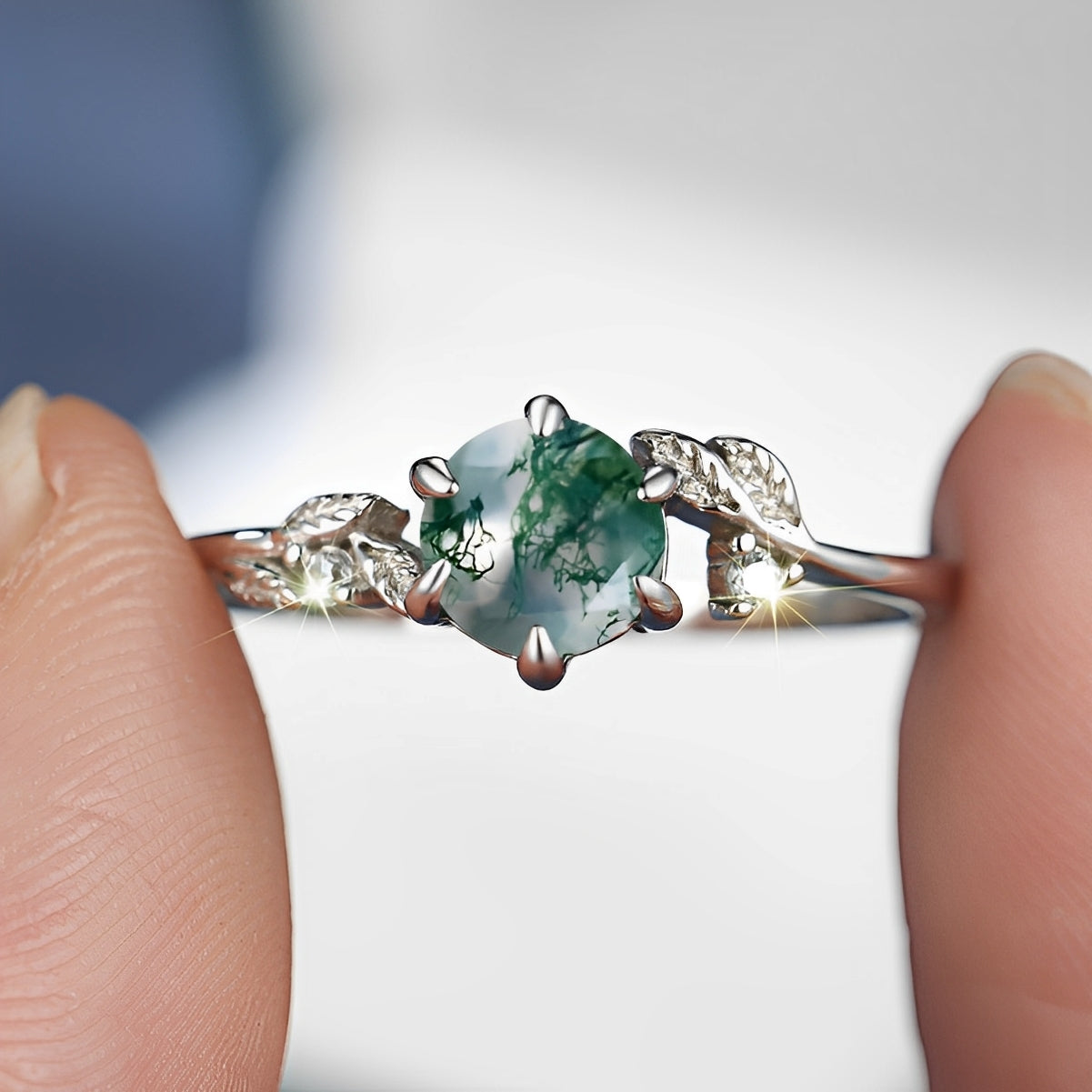 Dannah – Vintage-Ring mit Grünem Stein Versilbert
