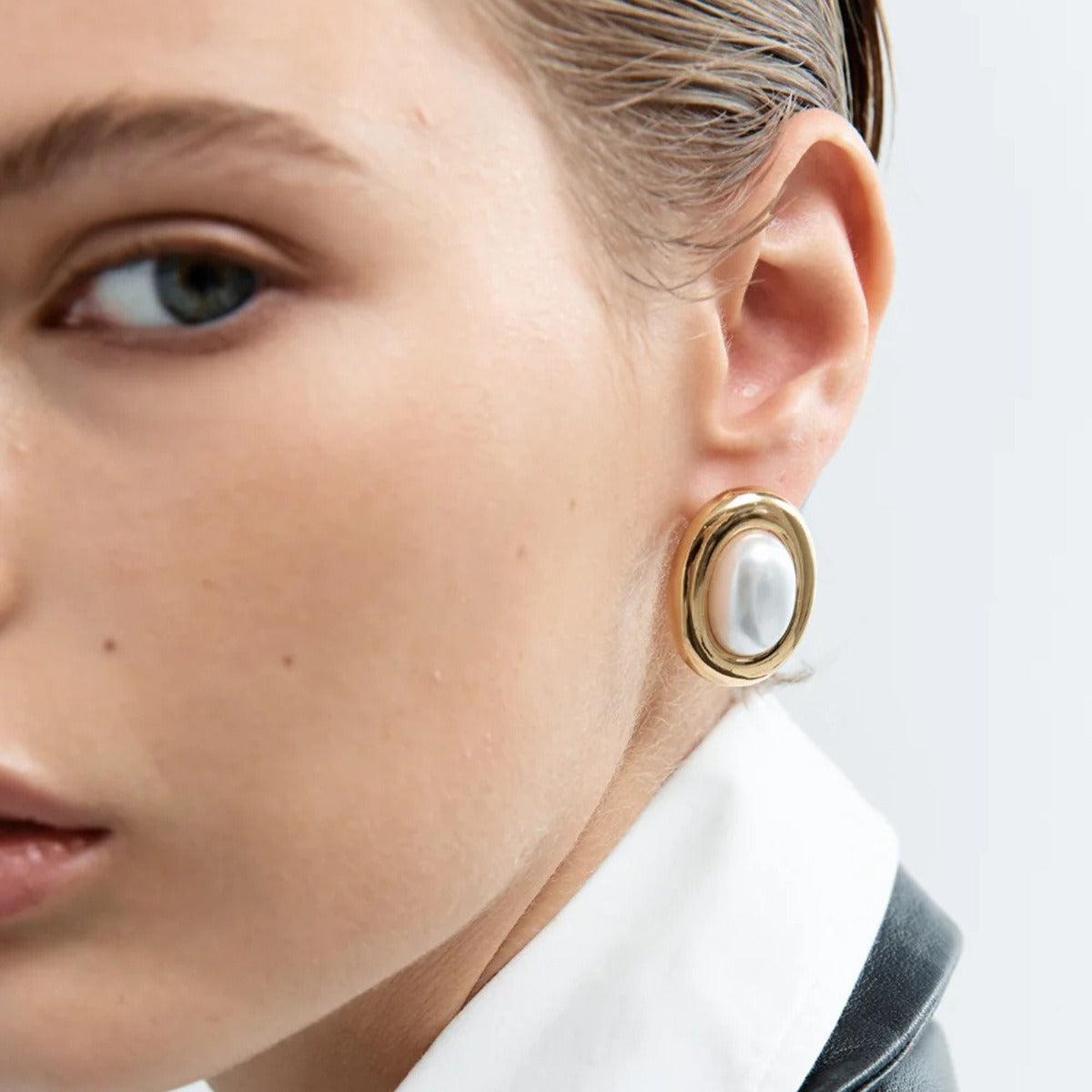 Colette – Ohrringe Vintage Perle aus Edelstahl